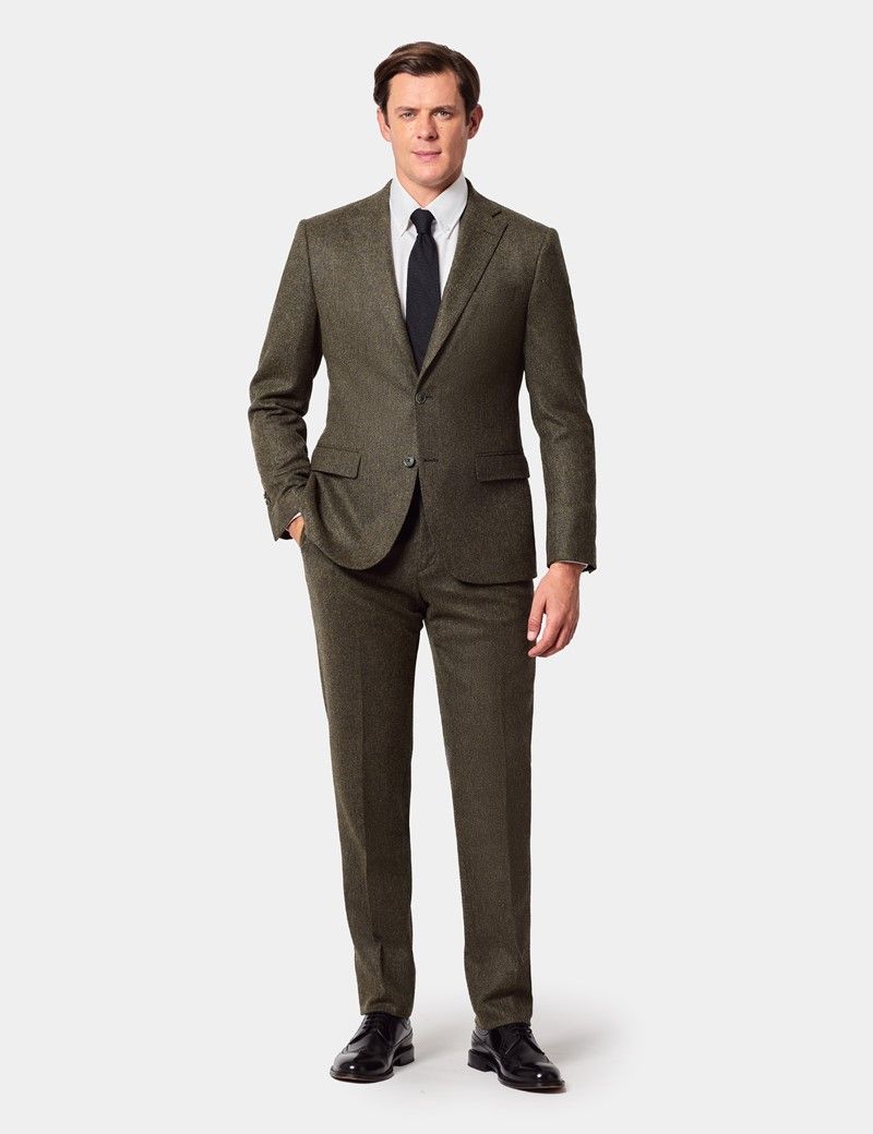 Slim Fit Green Herringbone 1913 Suit Jacket thumbnail 6