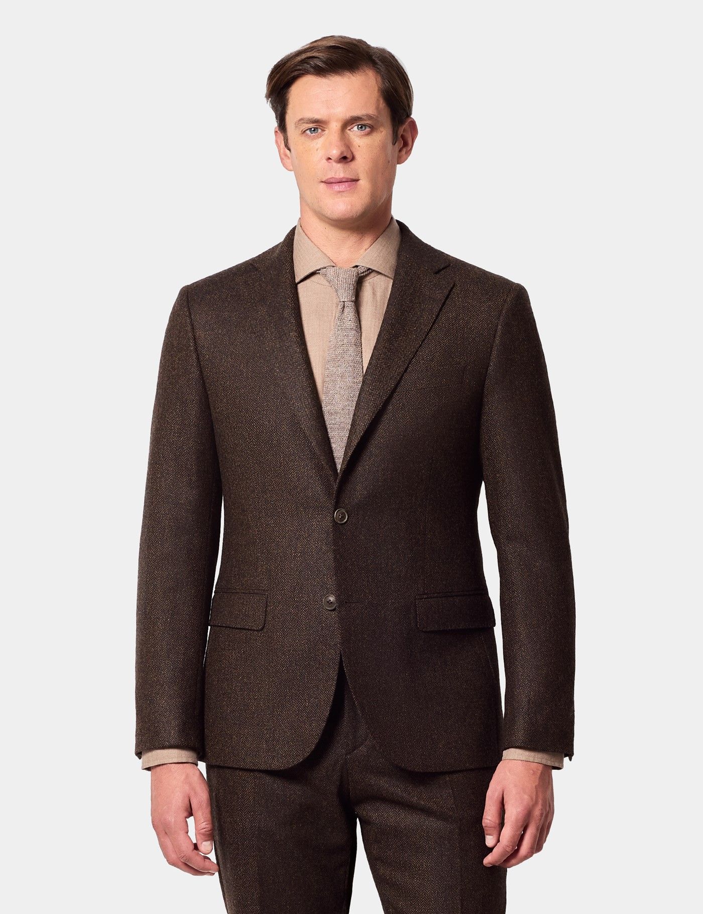 Slim Fit Brown Herringbone 1913 Suit