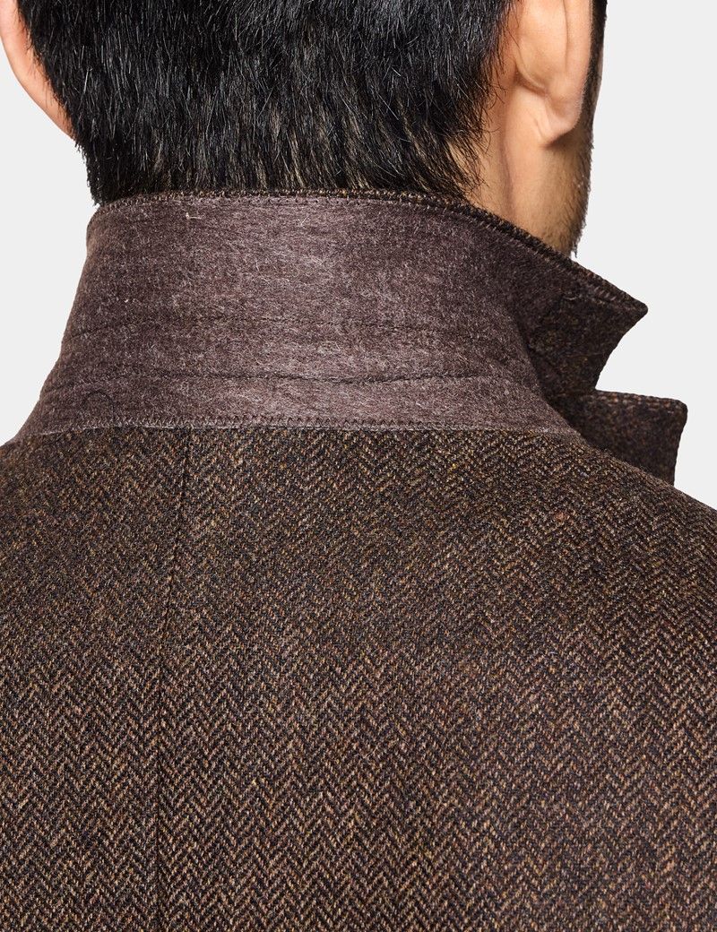 Slim Fit Brown Herringbone 1913 Suit thumbnail 12