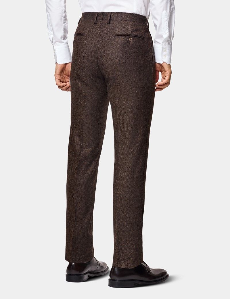 Slim Fit Brown Herringbone 1913 Suit thumbnail 5