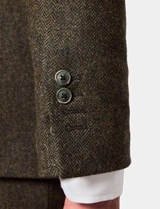 Slim Fit Green Herringbone 1913 Suit