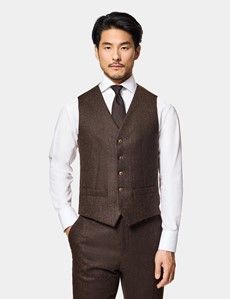 Slim Fit Brown Herringbone 1913 Suit