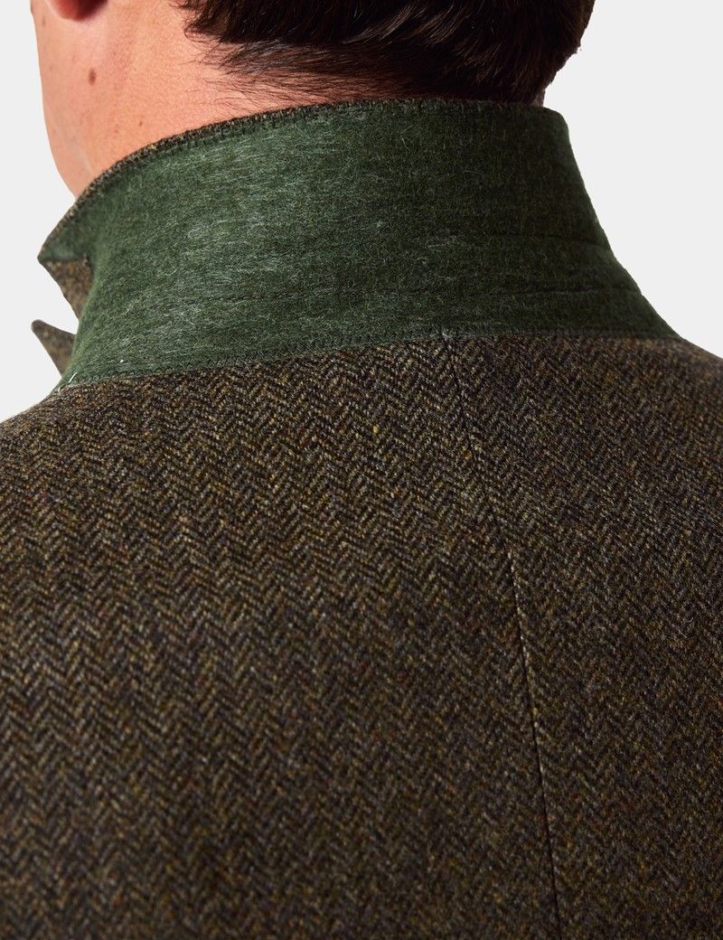 Slim Fit Green Herringbone 1913 Suit thumbnail 11