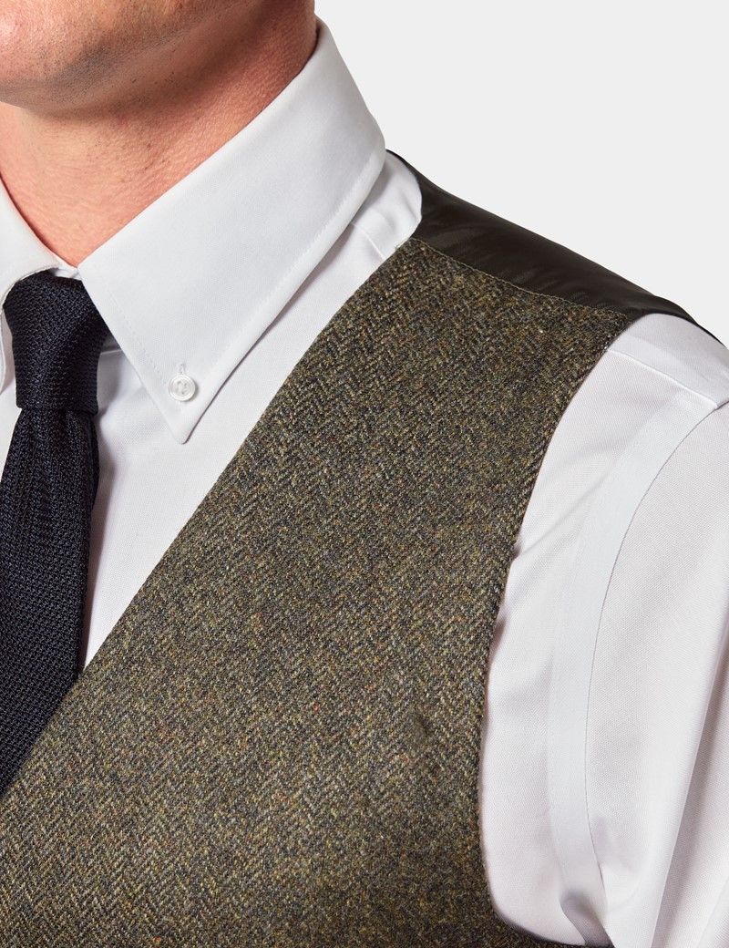 Slim Fit Green Herringbone 1913 Suit thumbnail 14