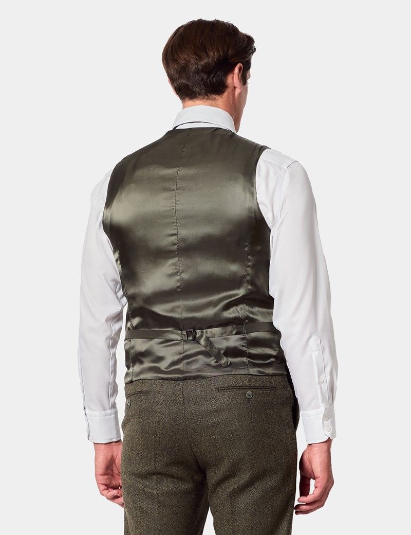Slim Fit Green Herringbone 1913 Suit thumbnail 3