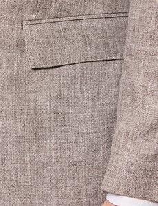 Tailored Fit Brown Melange 1913 Linen Suit Jacket