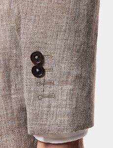 Tailored Fit Brown Mélange 1913 Linen Suit