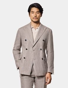 Tailored Fit Brown Mélange 1913 Linen Suit