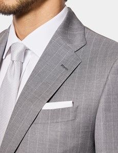 Tailored Fit Light Grey Stripe 1913 Suit Jacket