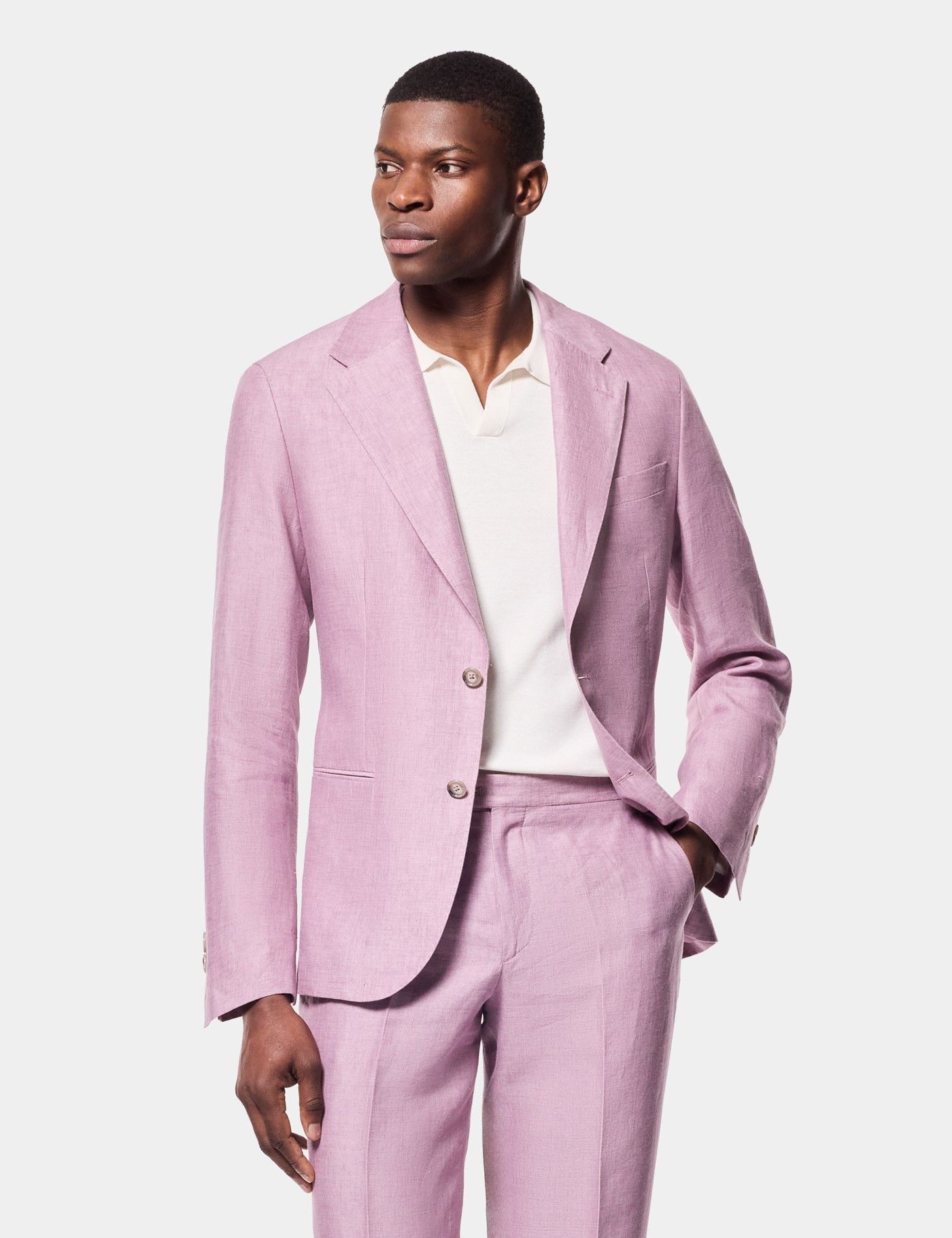 Men's Tailored Fit Lilac 1913 Linen Suit Jacket | Hawes & Curtis
