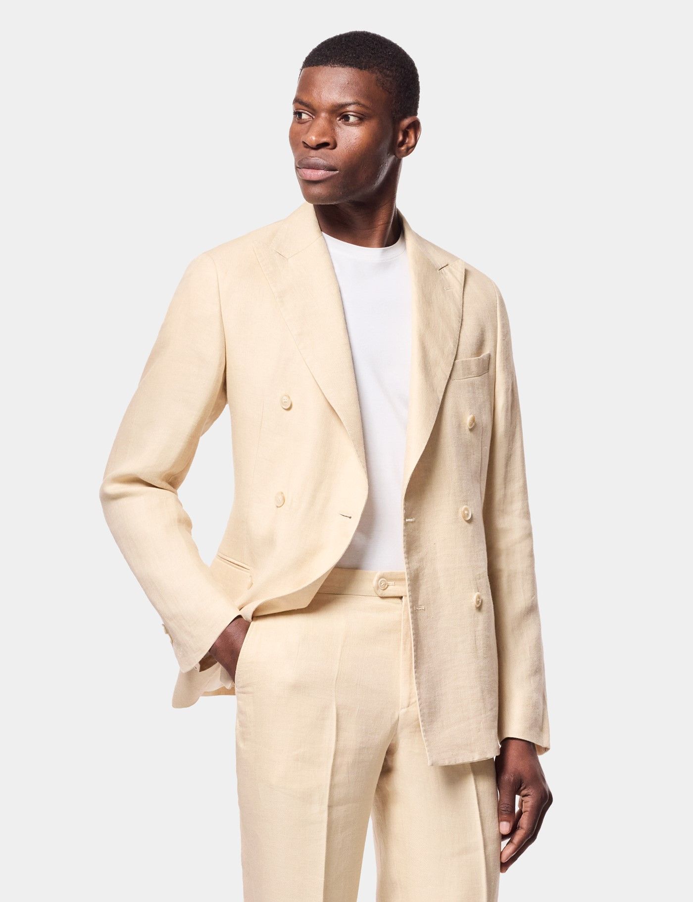 Men's Tailored Fit Light Sand Melange 1913 Suit Jacket | Hawes