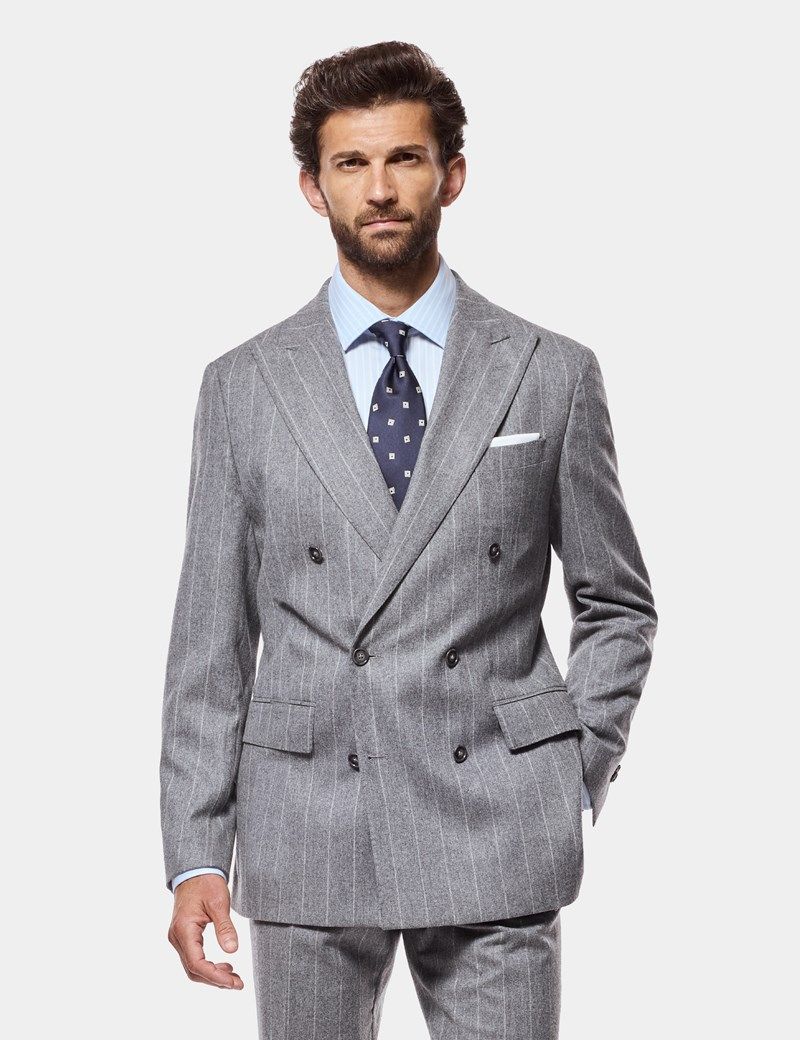 Tailored Fit Grey Stripe 1913 Suit Jacket thumbnail 8