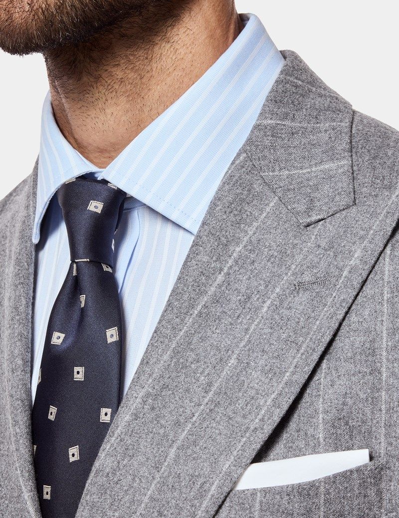 Tailored Fit Grey Stripe 1913 Suit Jacket thumbnail 2