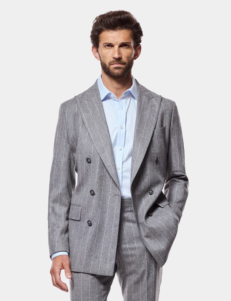 Tailored Fit Grey Stripe 1913 Suit Jacket thumbnail 3