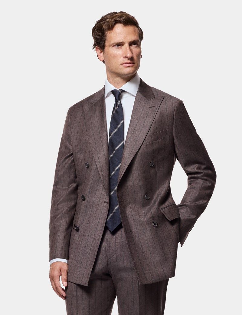 Tailored Fit Brown Stripe 1913 Suit Jacket thumbnail 8