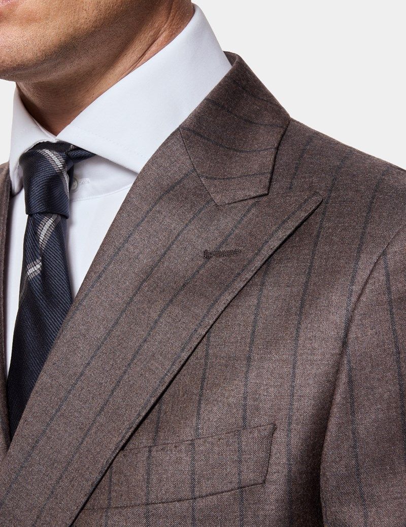 Tailored Fit Brown Stripe 1913 Suit Jacket thumbnail 2