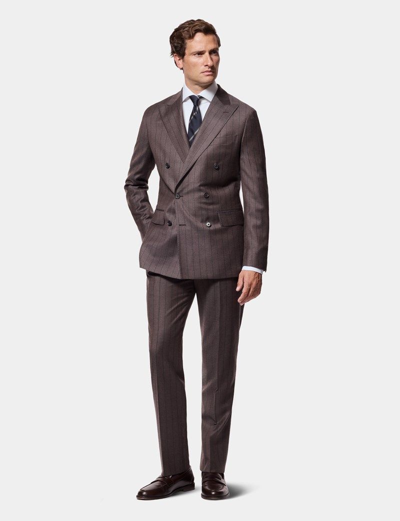 Tailored Fit Brown Stripe 1913 Suit Jacket thumbnail 7