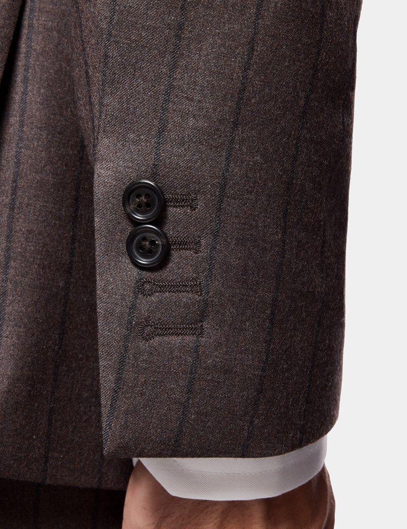 Tailored Fit Brown Stripe 1913 Suit thumbnail 3