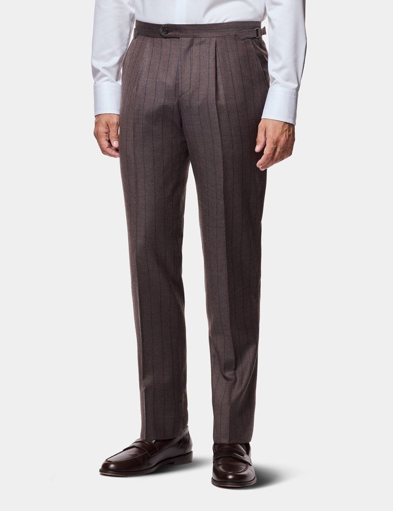 Tailored Fit Brown Stripe 1913 Suit thumbnail 4