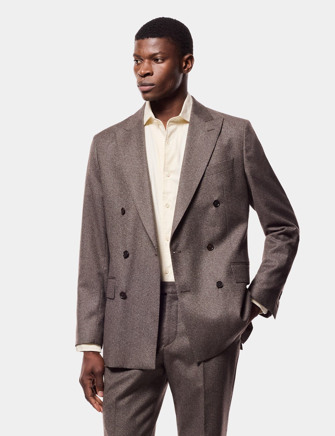 Tailored Fit Brown Mouline 1913 Suit Jacket primary image
