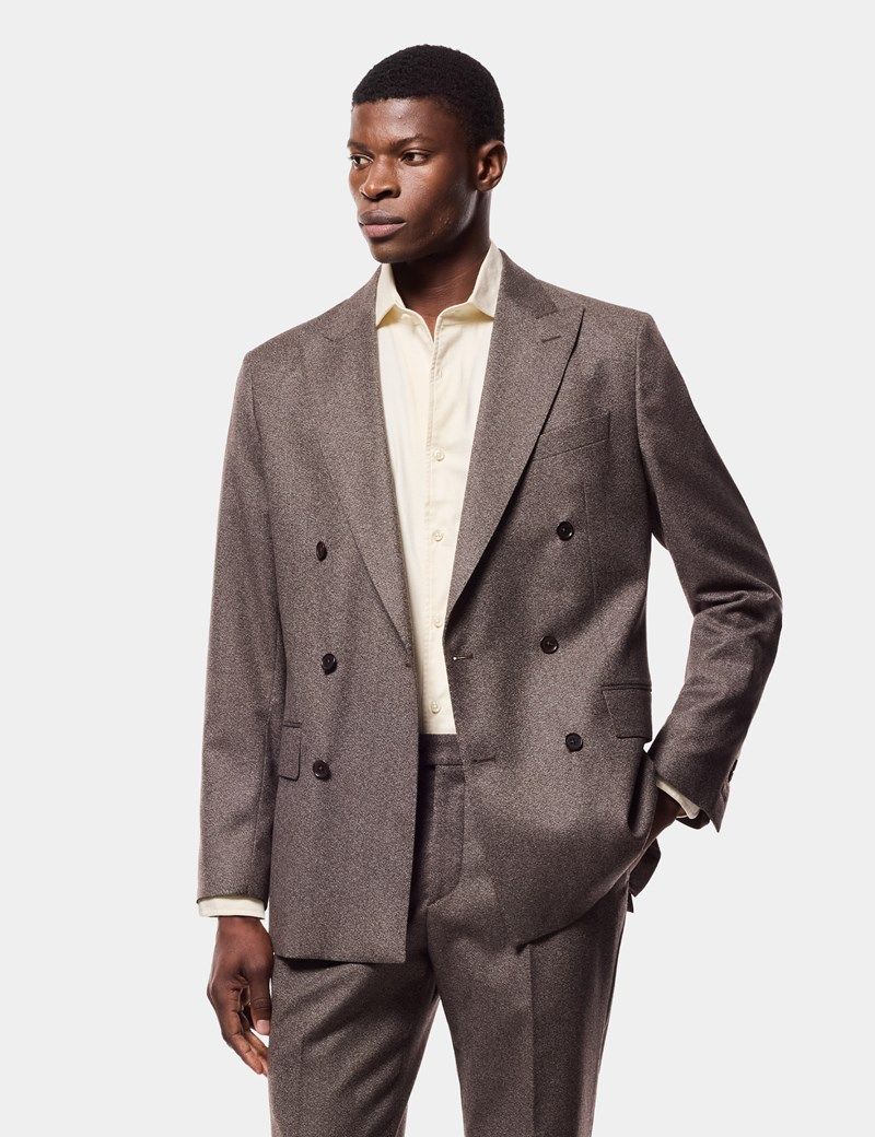 Tailored Fit Brown Mouline 1913 Suit Jacket thumbnail 2