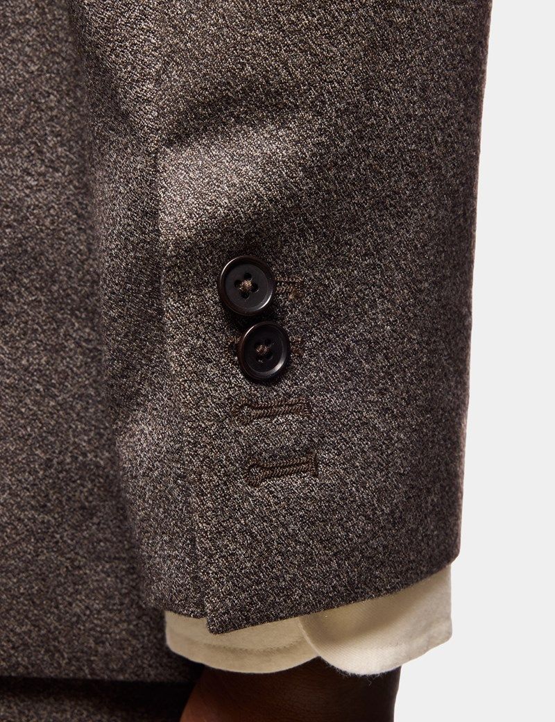 Tailored Fit Brown Mouline 1913 Suit Jacket thumbnail 6