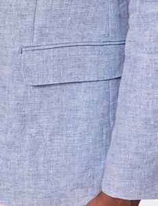 Tailored Fit Light Blue Herringbone 1913 Suit Jacket-preview2