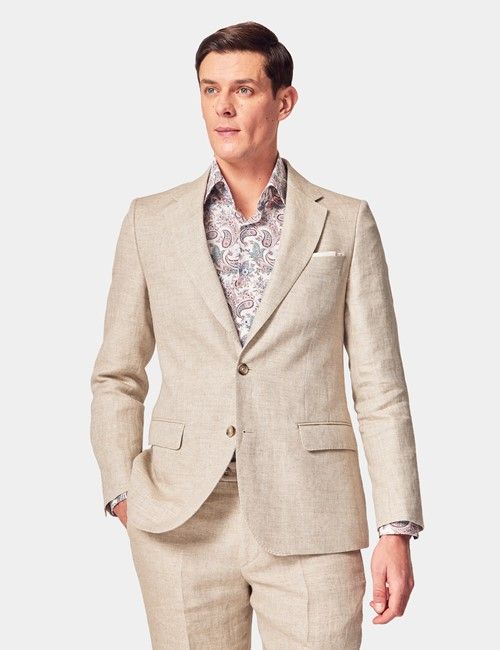 Tailored Fit Natural Herringbone 1913 Suit Jacket 