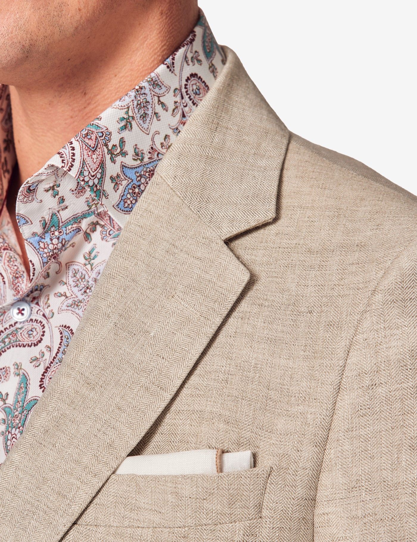 Tailored Fit Natural Herringbone 1913 Suit Jacket-preview