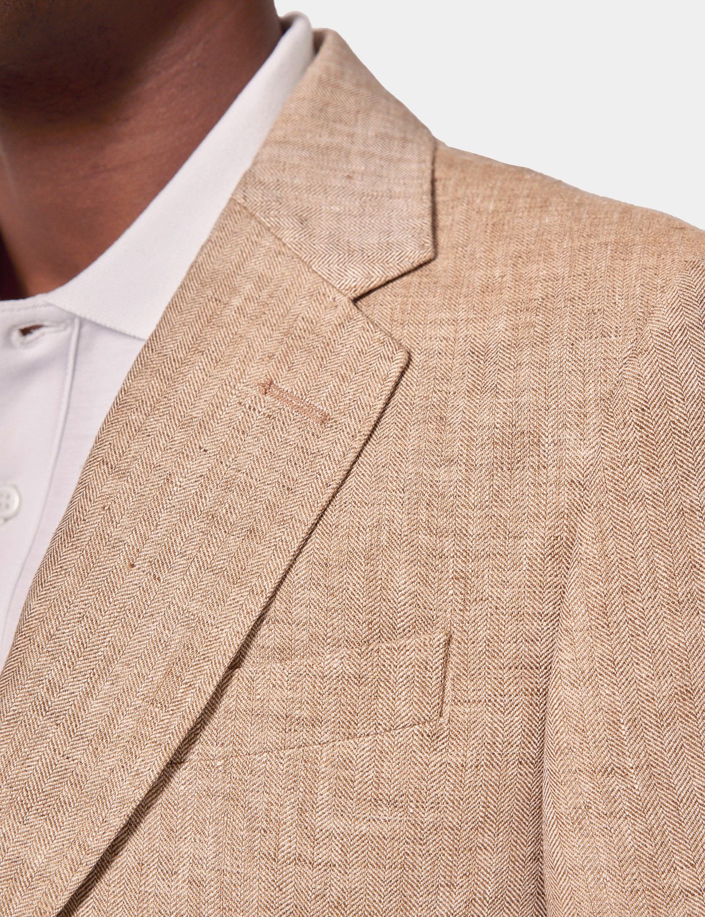 Tailored Fit Sand Herringbone 1913 Suit Jacket-preview