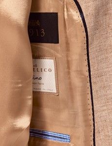 Tailored Fit Sand Herringbone 1913 Suit Jacket-preview3