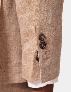 Tailored Fit Sand Herringbone 1913 Suit Jacket-preview6