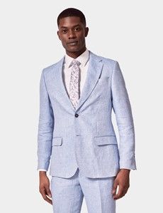 Tailored Fit Light Blue Herringbone 1913 Suit