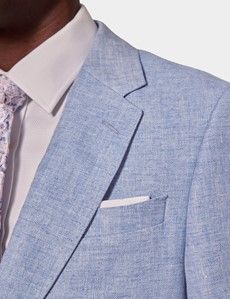 Tailored Fit Light Blue Herringbone 1913 Suit-preview1