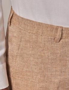 Beige Herringbone Linen Tailored Italian Suit - 1913 Collection-preview8