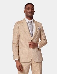 Tailored Fit Beige Herringbone 1913 Suit