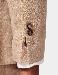 Tailored Fit Beige Herringbone 1913 Suit-preview7