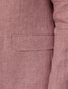 Pink Herringbone Linen Italian Tailored Suit - 1913 Collection-preview3