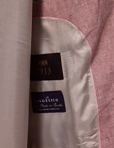 Pink Herringbone Linen Italian Tailored Suit - 1913 Collection-preview4