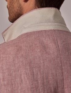Pink Herringbone Linen Italian Tailored Suit - 1913 Collection-preview6