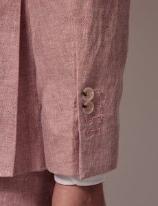 Pink Herringbone Linen Italian Tailored Suit - 1913 Collection-preview7