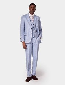 Tailored Fit Light Blue Herringbone 1913 Suit-preview2