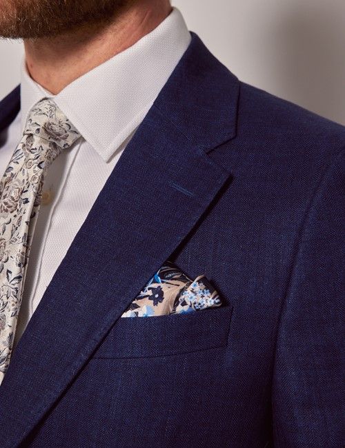 Tailored Fit Royal Blue Herringbone 1913 Suit-preview