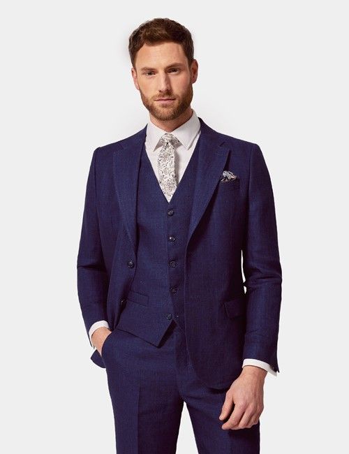Tailored Fit Royal Blue Herringbone 1913 Suit