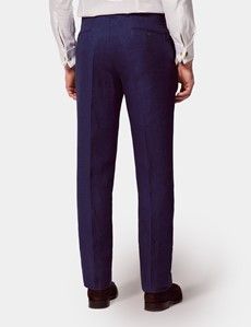 Tailored Fit Royal Blue Herringbone 1913 Linen Suit
