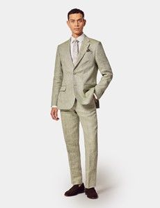 Tailored Fit Green Semi Plain 1913 Suit Jacket-preview7