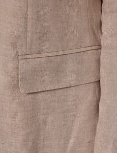Cream Double Breasted Linen Tailored Suit Jacket - 1913 Collection-preview2