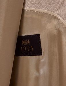 Cream Double Breasted Linen Tailored Suit Jacket - 1913 Collection-preview3