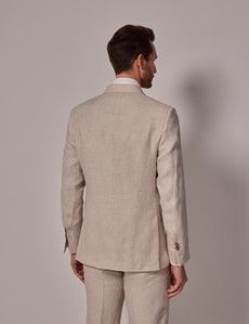 Cream Double Breasted Linen Tailored Suit Jacket - 1913 Collection-preview7