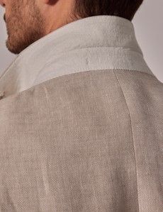 Cream Double Breasted Linen Tailored Suit Jacket - 1913 Collection-preview8